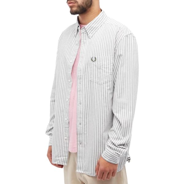 Fred Perry Herr Pikétröja med dubbelrandig krage S Vit White S