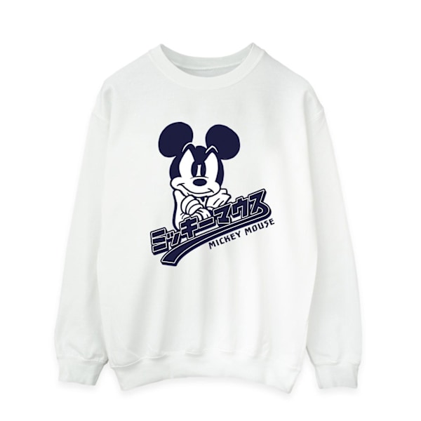 Disney Herr Mickey Mouse Japansk Sweatshirt M Vit White M