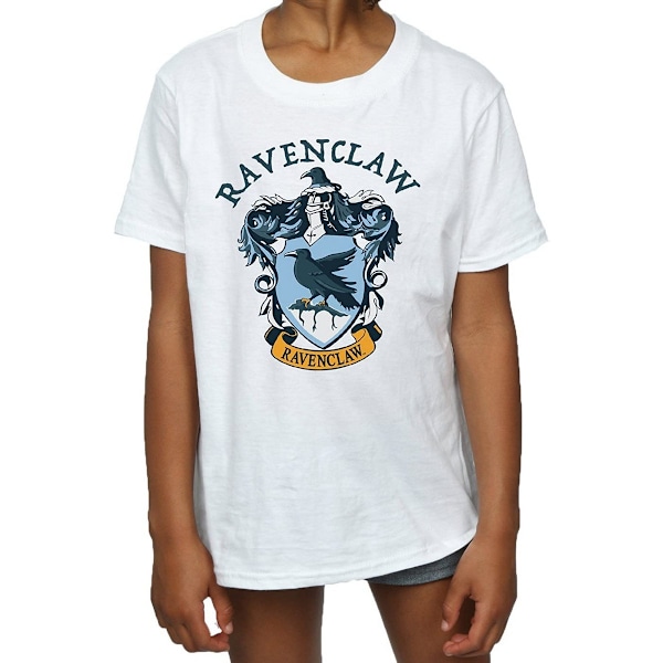 Harry Potter T-shirt i bomull för flickor, Ravenclaw, 7-8 år, vit White 7-8 Years