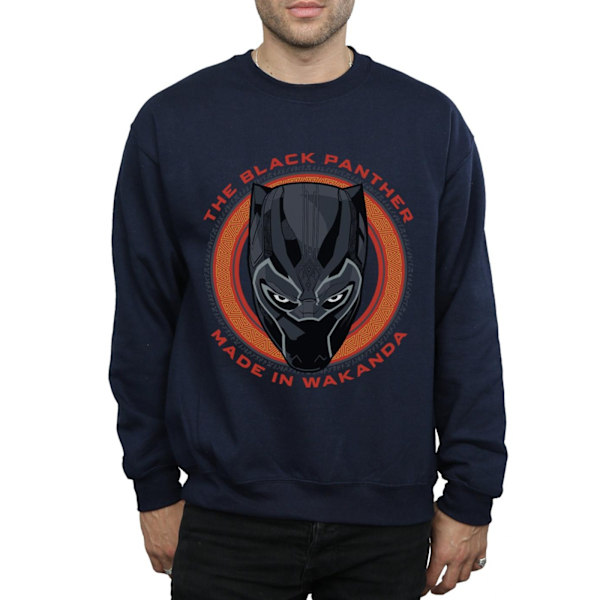 Marvel Herr Svart Panther Made in Wakanda Röd Sweatshirt XL Marinblå Navy Blue XL