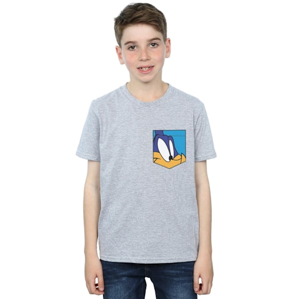 Looney Tunes Boys Road Runner Face Faux Pocket T-Shirt 9-11 Yea Sports Grey 9-11 Years