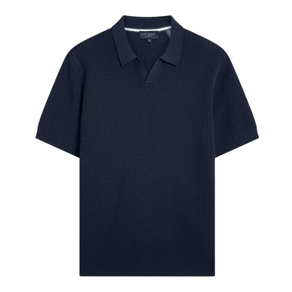 Ted Baker Herr Zig Zag Stickad Pikétröja XL Marinblå Navy XL