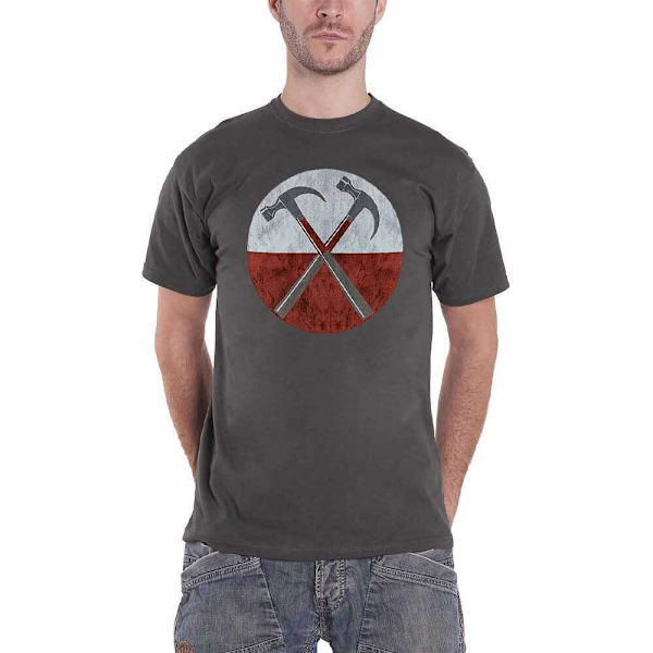 Pink Floyd Unisex Adult The Wall Hammers Vintage T-Shirt XXL Ch Charcoal Grey XXL