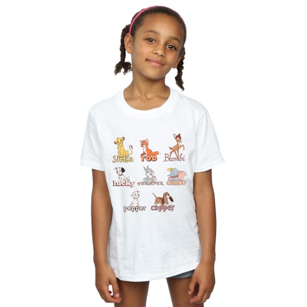 Disney Girls Little Friends Animals Bomull T-shirt 12-13 år White 12-13 Years