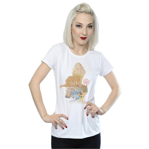 Disney Princess Womens/Ladies Belle Filled Silhouette Bomull T-shirt White XL