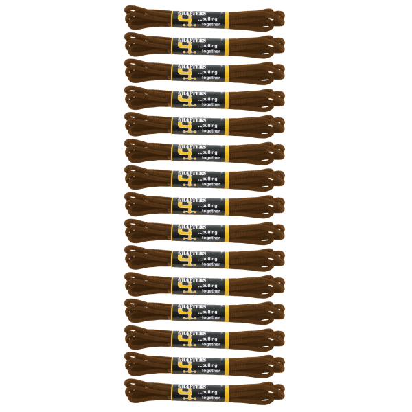 Grafters runda 60 cm skosnören (paket med 15) paket med 15 bruna Brown Pack of 15