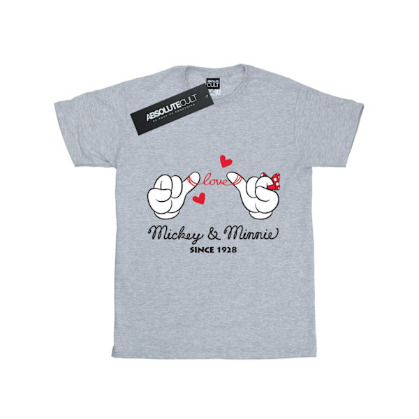 Disney Mens Mickey Mouse Love Hands T-Shirt XXL Sports Grey Sports Grey XXL