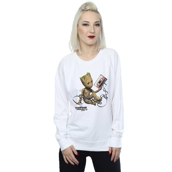 Marvel Dam/Kvinnor Guardians Of The Galaxy Groot Tape Sweatshirt White S