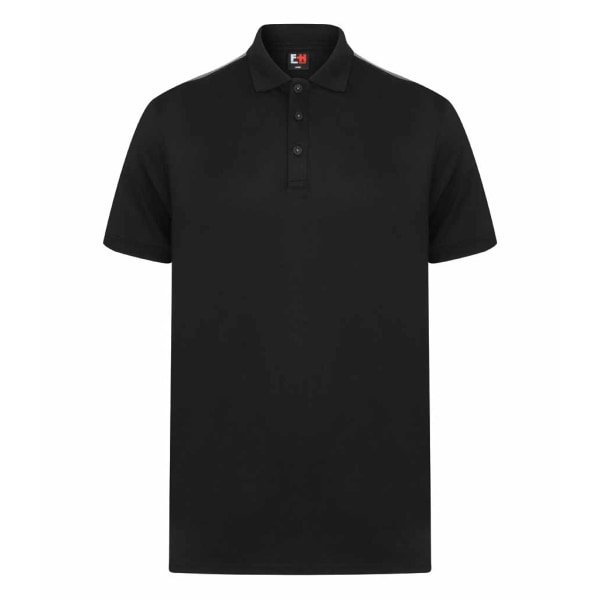 Finden & Hales Adults Unisex Contrast Panel Pique Polo Shirt XS Black/Gunmetal XS