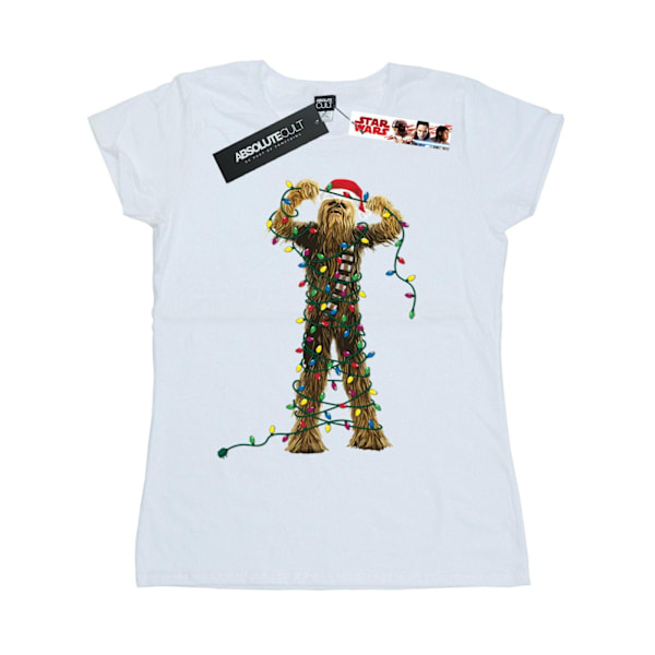 Star Wars Dam/Damer Chewbacca Julbelysning Bomull T-shirt Royal Blue L