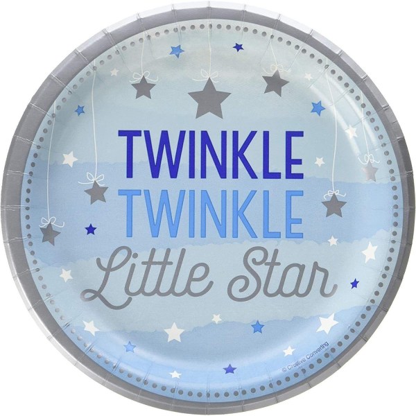 Creative Converting Twinkle Little Star Desserttallrik (Förpackning med Grey/Blue/White One Size