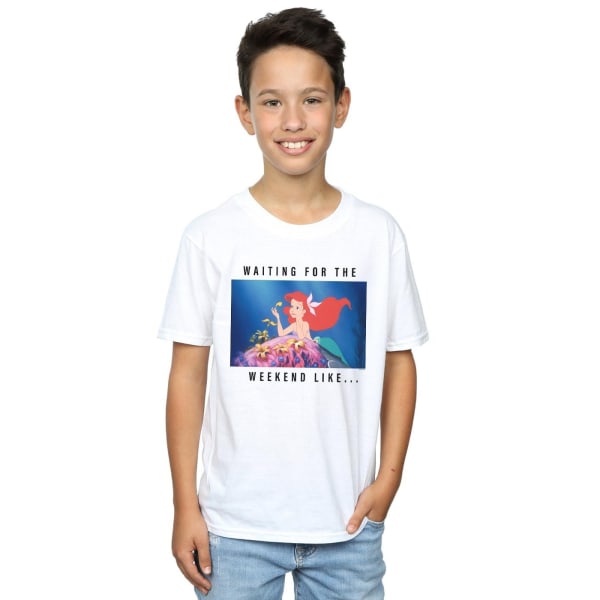 Disney Princess Boys Ariel Waiting For The Weekend T-shirt 9-11 White 9-11 Years