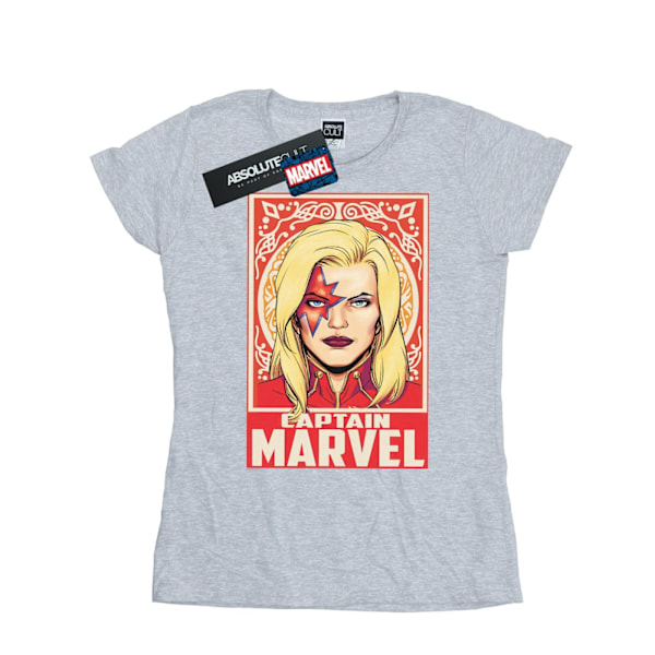 Marvel Womens/Ladies Captain Marvel Ornament Bomull T-Shirt S S Sports Grey S