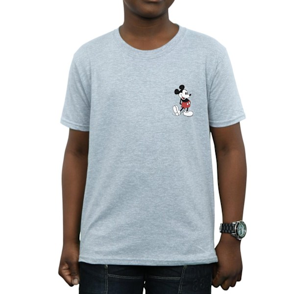 Disney Boys Mickey Mouse Kickin Retro Chest T-Shirt 7-8 år S Sports Grey 7-8 Years