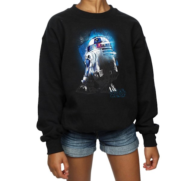 Star Wars Girls The Last Jedi R2-D2 Borstad Sweatshirt 12-13 År Black 12-13 Years