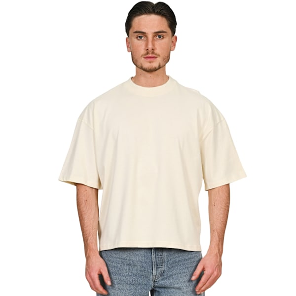 Casual Classics Unisex Vuxen Kammad Ringspunnen Bomull Boxig Oversize Ecru S