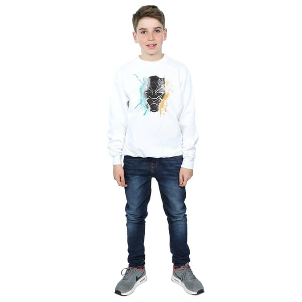 Marvel Boys Black Panther Splash Sweatshirt 9-11 år Vit White 9-11 Years