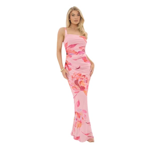 I Saw It First Dam Blommig Mesh Maxiklänning 10 UK Rosa Pink 10 UK