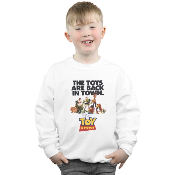 Disney Boys Toy Story Film Affisch Sweatshirt 7-8 År Vit White 7-8 Years