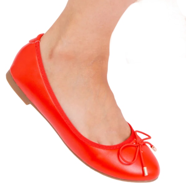 Where's That From Dam/Damer Bexley Slip-on Platta Pumps 7 UK Red 7 UK