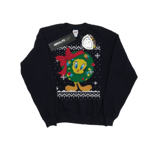 Looney Tunes Girls Tweety Pie Jul Fair Isle Sweatshirt 5- Navy Blue 5-6 Years