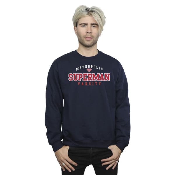 DC Comics Superman Metropolis Varsity Sweatshirt L Marinblå Navy Blue L