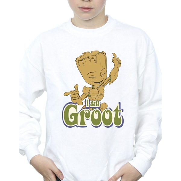 Guardians Of The Galaxy Boys Groot Dancing Sweatshirt 9-11 År White 9-11 Years