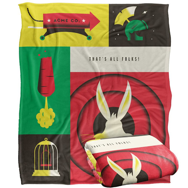 Looney Tunes Thats All Folks Filt En Storlek Flerfärgad Multicoloured One Size