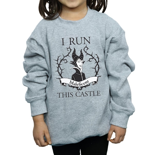 Maleficent Girls I Run This Castle Bomullströja 5-6 år Sports Grey 5-6 Years