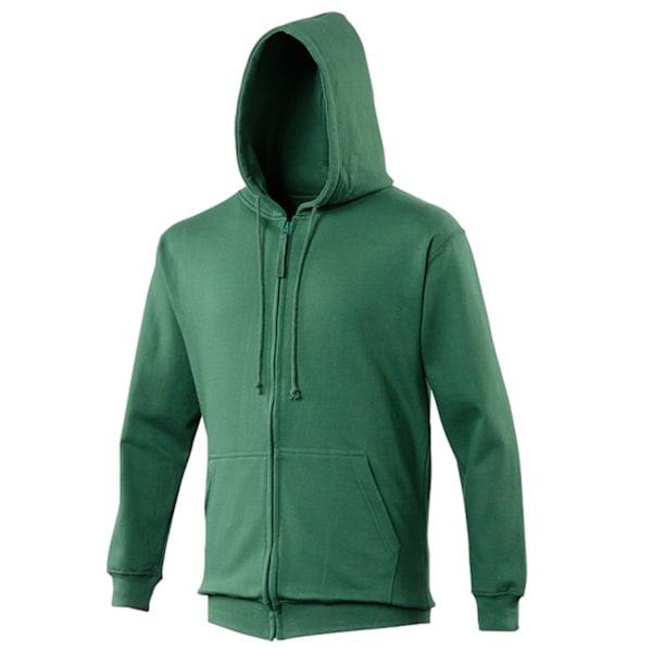 Awdis Plain Mens Hooded Full Zip Hoodie / Zoodie XL Bottle Green Bottle Green XL