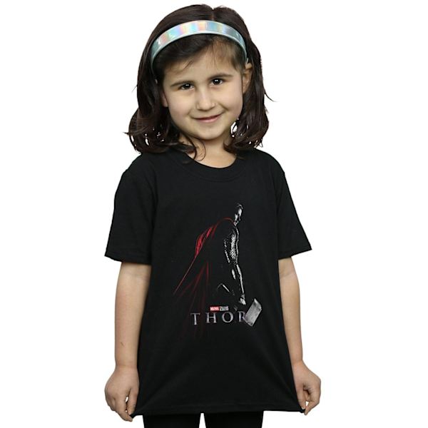Marvel Studios Girls Thor Poster Bomull T-shirt 7-8 år Svart Black 7-8 Years