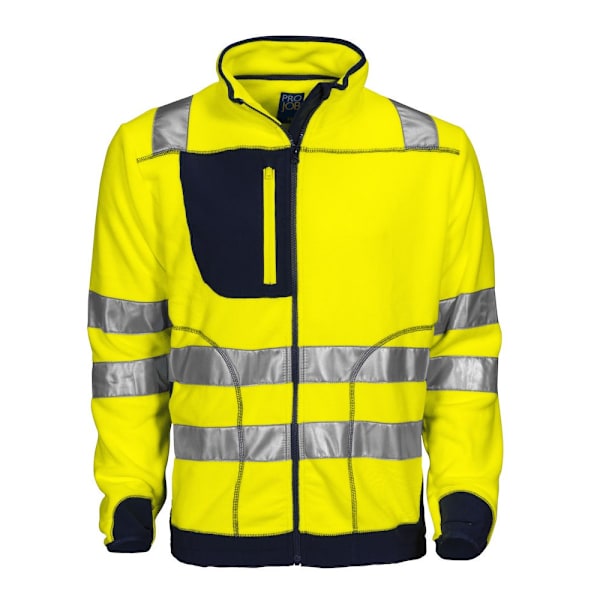 Projob Herr Fleece Hi-Vis Jacka XXL Gul/Marinblå Yellow/Navy XXL