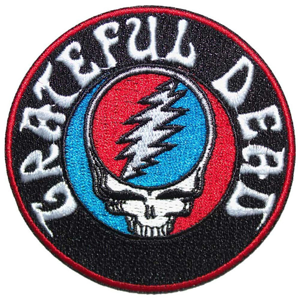 Grateful Dead Steal Your Face Vävd Logotyp Strykjärnslapp En Storlek Black/White One Size