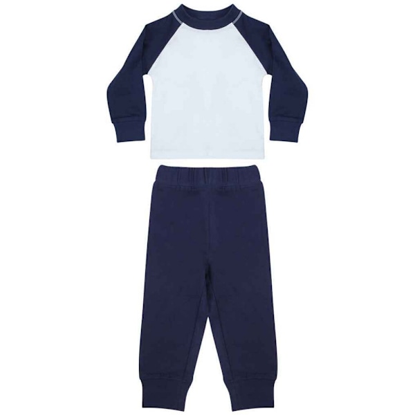 Larkwood Barnkläder/Barn Lång Pyjamas Set 6-12 Månader Marinblå/Vit Navy/White 6-12 Months