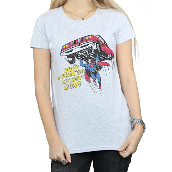 DC Comics Dam/Kvinnor Superman New Ride Bomull T-shirt L Spor Sports Grey L