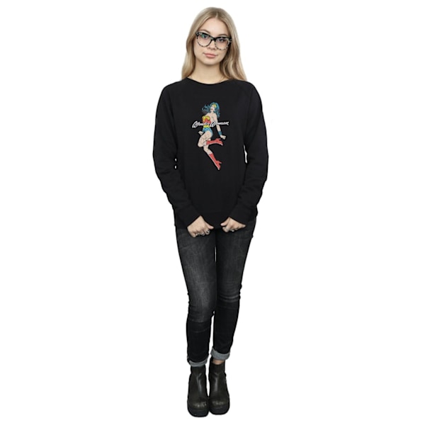 DC Comics Dam/Kvinnor Wonder Woman Jump Sweatshirt S Svart Black S