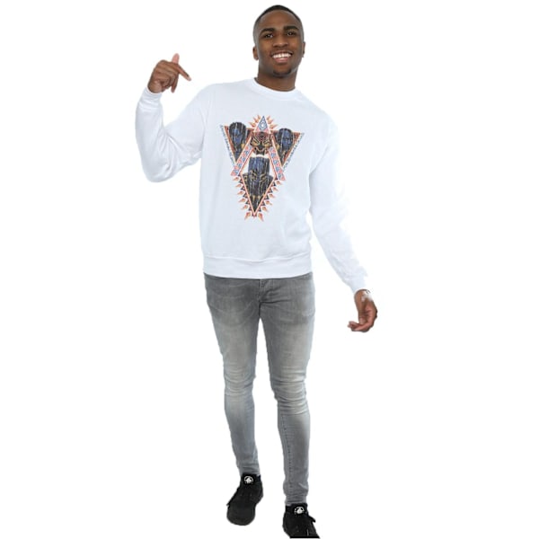 Marvel Herr Svart Panther Tribal Heads Sweatshirt L Vit White L