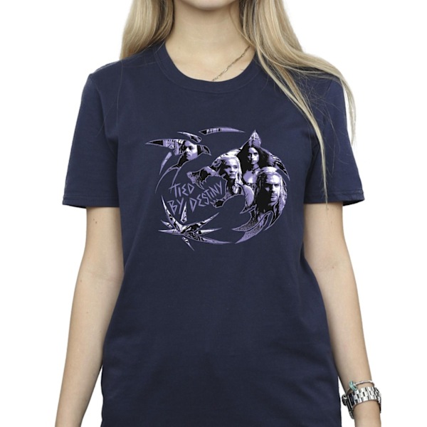 Netflix Dam/Damer The Witcher Wolf Logo Infill Bomull Boyfriend T-Shirt XL Marinblå Navy Blue XL