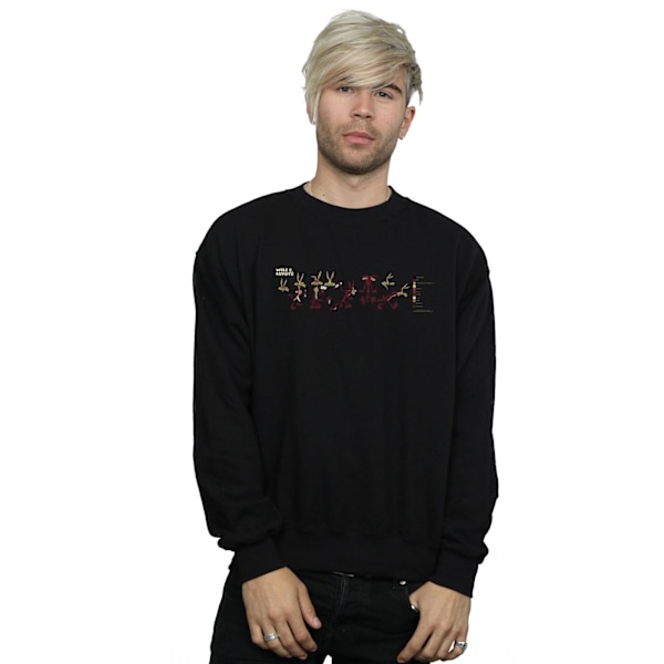 Looney Tunes Herr Wile E Coyote Färgkod Sweatshirt 4XL Svart Black 4XL