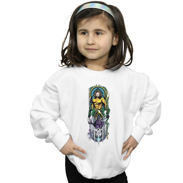 DC Comics Girls Aquaman Ocean Master Sweatshirt 7-8 år Vit White 7-8 Years