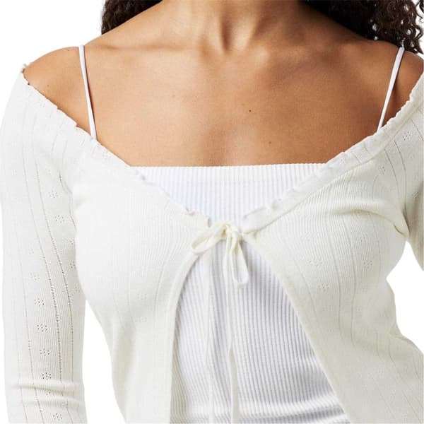 Jack Wills Dam/Dam Viscose Öppen Front Långärmad Kofta Vintage White 6 UK