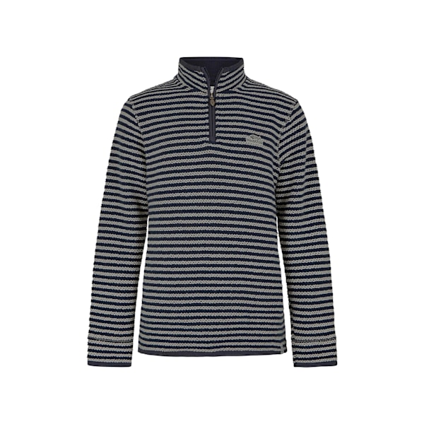 Weird Fish Herr Shorling Stripe Macaroni Kvart Zip Jumper XL Frost Grey XL