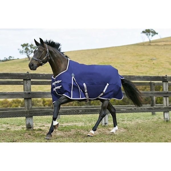 Weatherbeeta Comfitec Essential Standard Neck Lite Turnout Täcke Navy/Silver/Red 6 ft 5