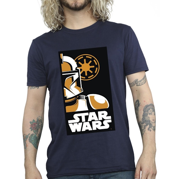 Star Wars Stormtrooper Art Poster T-shirt XXL Marinblå Navy Blue XXL