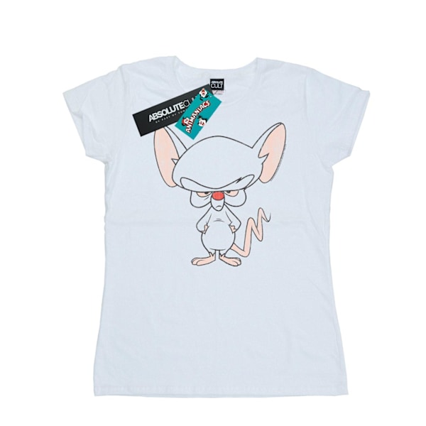 Animaniacs Dam/Kvinnor The Brain Klassisk Pose Bomull T-shirt White L