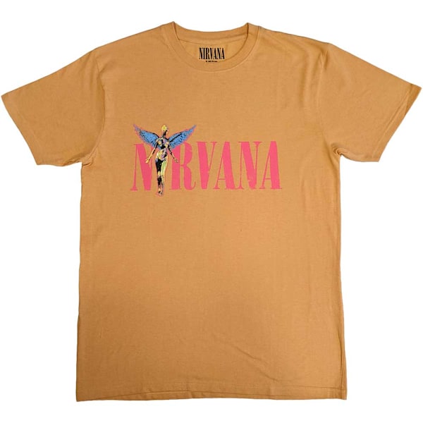 Nirvana Unisex Adult In Utero Angel Back Print T-Shirt S Orange Orange S
