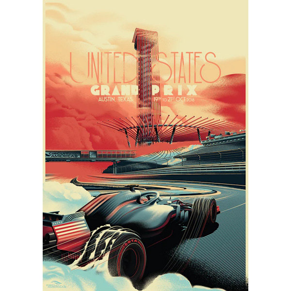 Zoom Circuit Of The Americas 2018 Formel 1 Poster 40cm x 30cm Multicoloured 40cm x 30cm