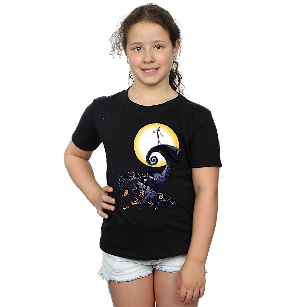 Nightmare Before Christmas Flickor Cemetery Bomull T-shirt 9-11 år Black 9-11 Years