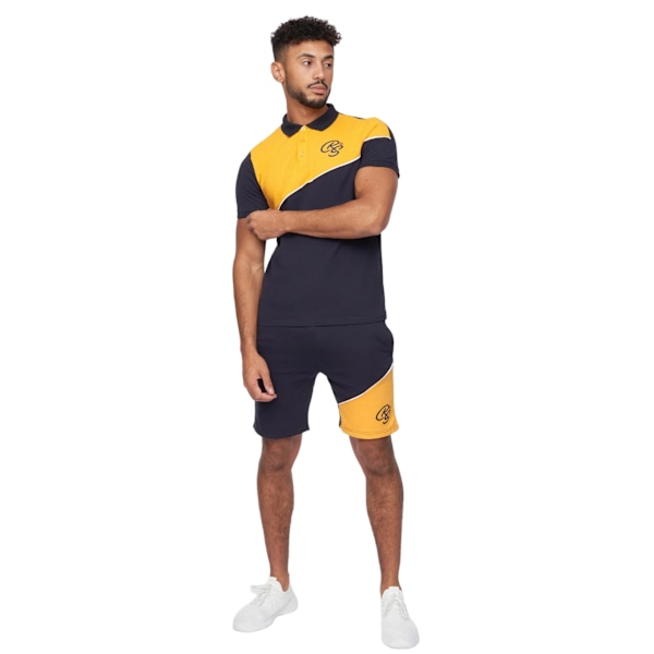 Crosshatch Mens Ventamoore Polo och Shorts Set M Marinblå/Gul Navy/Yellow M