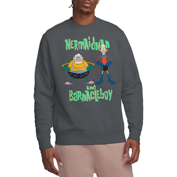 SvampBob Fyrkant Unisex Vuxen Sjöjungfru Man & Sjöborrepojken S Charcoal S
